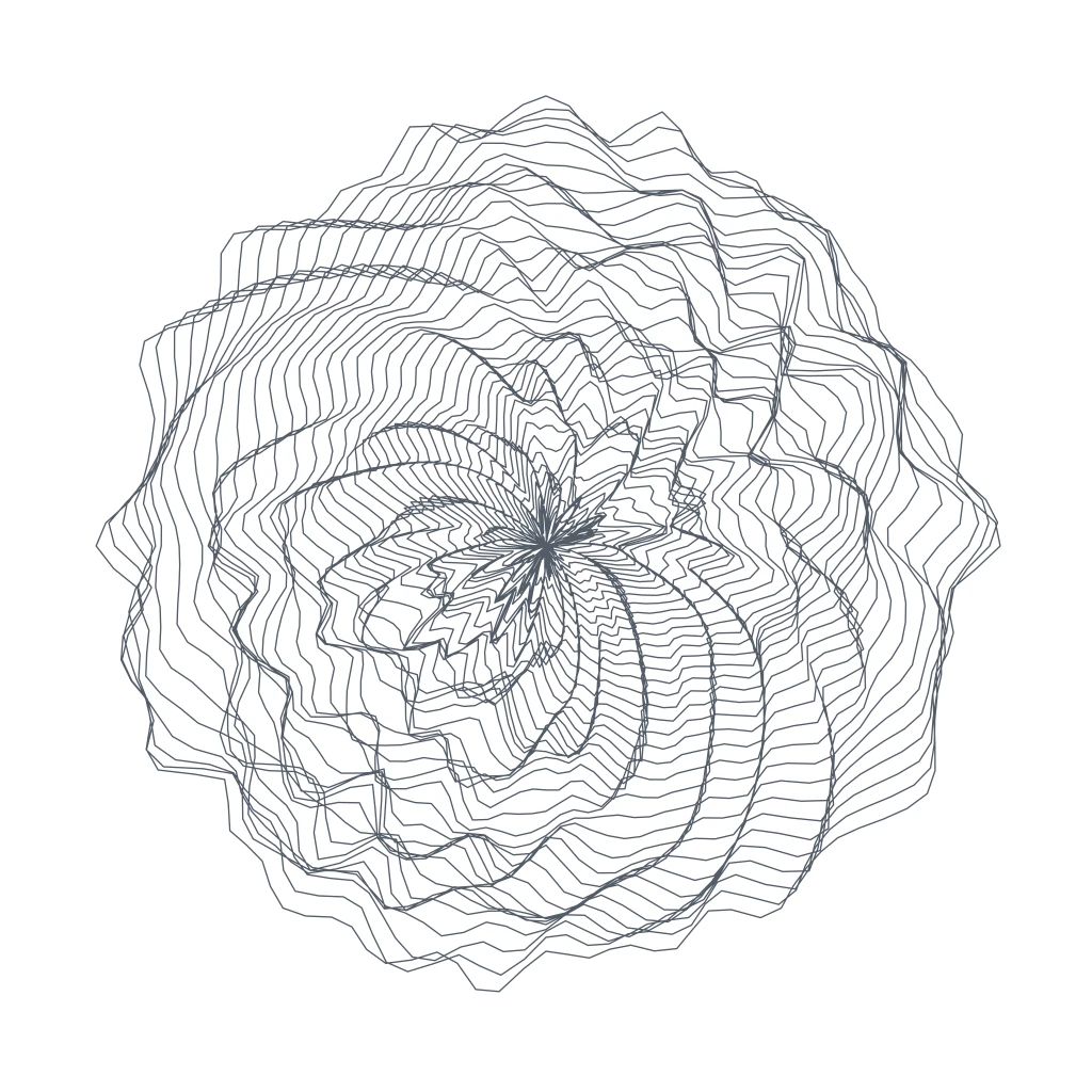 Generative line-art thumbnail: many rippling strands spiraling into a single dense focus, evoking scattered admin work converging into one guided flow