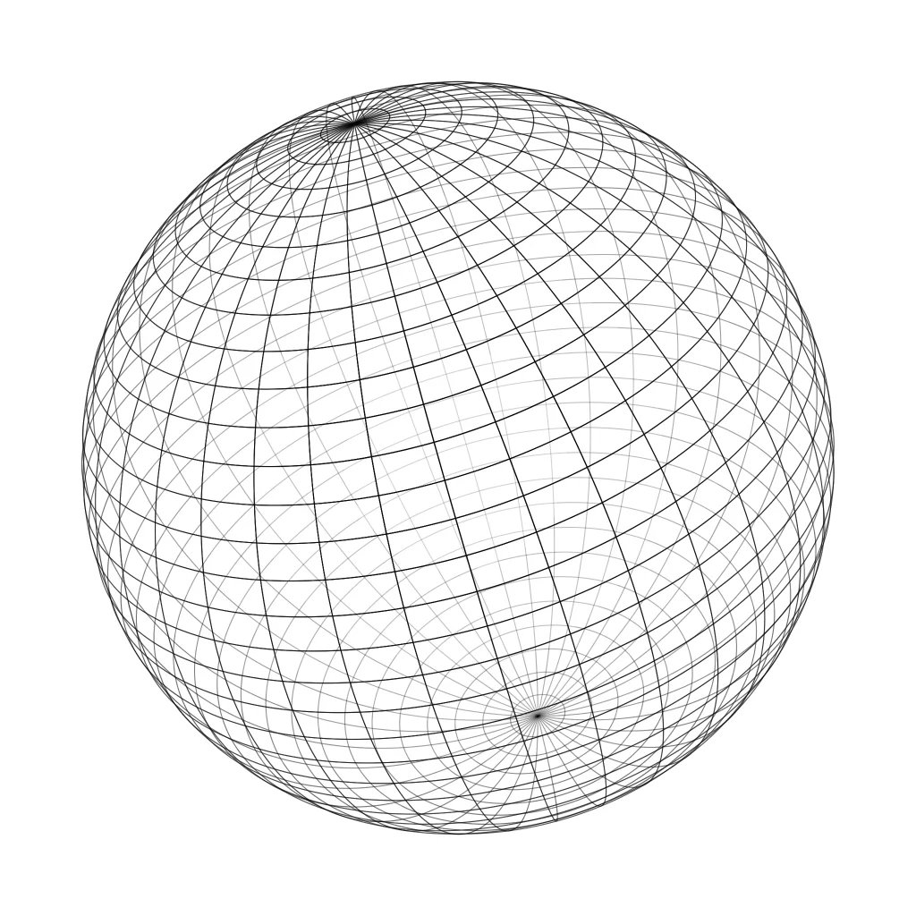 Wireframe globe illustration for the Three.js data visualization post
