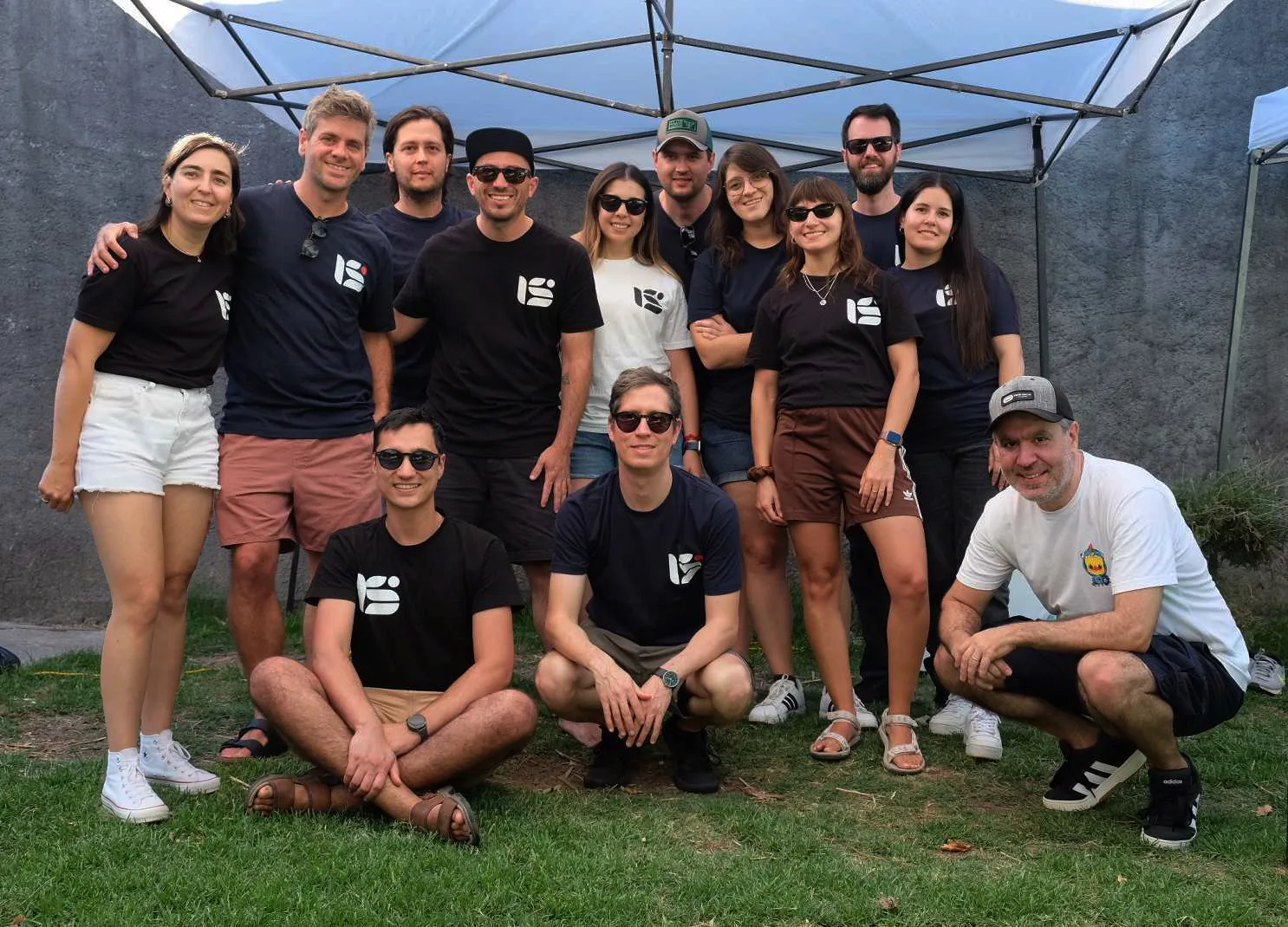 The Lagarsoft team, software engineers and architects building production software for the AEC industry, photographed together in Uruguay.